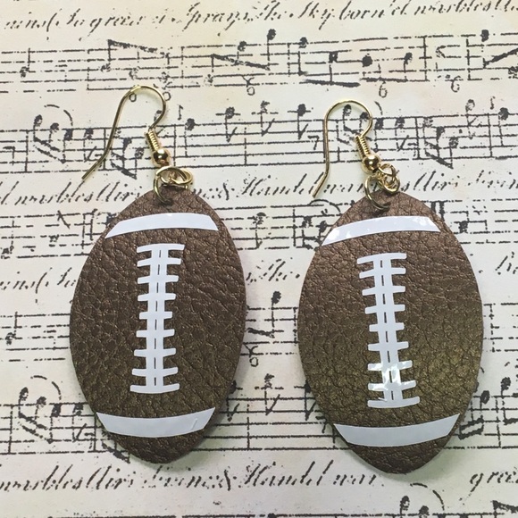 🔥 Football Faux Leather Earrings - Picture 1 of 1